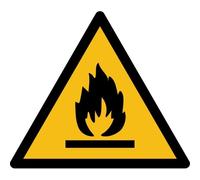 Panneau de danger - Matière inflammable - W002 - ISO 7010 PVC 2 mm 100 mm