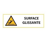 Panneau de danger - Picto Surface glissante - W011 - ISO 7010 - 297 x 105 mm - Vinyle Souple Autocollant