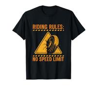 Panneau de Danger pour Moto « Riding Rules No Speed Limit » T-Shirt