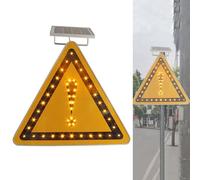 Panneau de danger triangulaire avec point d'exclamation, panneau de rue solaire en aluminium facile à installer