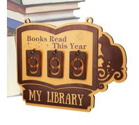 Panneau De De Livres - Planche À Suspendre En Bois De 9,8 X 8,3 Pouces, Clarté D'affichage Du Relevé De Lecture Annuel, D'étagère, Décoration Murale De Panneau | D'étude, Bibli