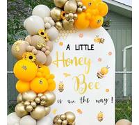 Panneau de décoration de fête prénatale « A Little Honey is on The Way » pour toile de fond pour décoration de fête prénatale « He or She Baby Bee » pour arche de ballons, panneau de bienvenue pour