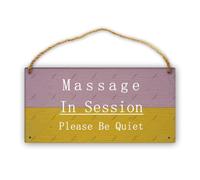 Panneau de décoration murale « Massage In Session Please Be Quiet » en bois rustique avec citations pour salon, chambre à coucher, cuisine, ferme, cadeaux de pendaison de crémaillère (30,5 x 15,2 cm)
