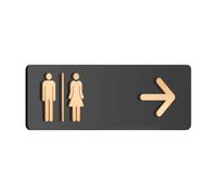 Panneau de direction en acrylique pour toilettes publiques - Pour entreprise, maison, institutions publiques