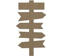 Panneau de directions en bois MDF à décorer - 79 x 40 cm Marron