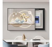 Panneau De Disjoncteur Caché, Peinture Décorative, Couvercle De Panneau Électrique Décoratif, Rail Silencieux, Sculpture Murale Décorative Pour Salon, Bureau, Entrée(C,60 * 50cm)
