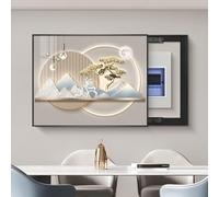 Panneau De Disjoncteur Caché, Peinture Décorative, Couvercle De Panneau Électrique Décoratif, Rail Silencieux, Sculpture Murale Décorative Pour Salon, Bureau, Entrée(D,45 * 35cm)