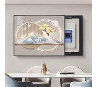 Panneau De Disjoncteur Caché, Peinture Décorative, Couvercle De Panneau Électrique Décoratif, Rail Silencieux, Sculpture Murale Décorative Pour Salon, Bureau, Entrée(E,70 * 50cm)