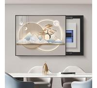 Panneau De Disjoncteur Caché, Peinture Décorative, Couvercle De Panneau Électrique Décoratif, Rail Silencieux, Sculpture Murale Décorative Pour Salon, Bureau, Entrée(B,60 * 50cm)