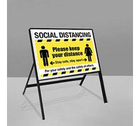 Panneau de distance sociale 600x450mm rigide en PVC panneau c/w acier cadre et clips