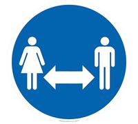 Panneau de distance sociale sans numéro de 2 m ou distance
