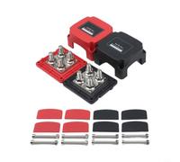 Panneau de distribution de barre omnibus 400 A conçu pour les systèmes 12 V à 48 V CC utilisés dans les camping-cars, bateaux, camions et véhicules industriels (rouge + noir)