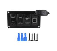 Panneau de double interrupteur lumineux 12/24 V avec 3 interrupteurs à bascule pour barre lumineuse LED et feux arrière, port de charge USB étanche IP66 pour voiture, sortie 3,4 A,