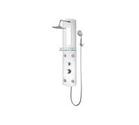 vidaXL Panneau de douche en verre 25×43×110 cm – Douchette ronde et flexible annelé