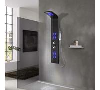 Panneau de douche Aluminium 20 x 44 x 130 cm Noir