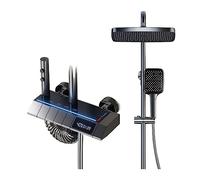 Panneau de douche, atmosphère LED Digne de douche numérique Salle de bain Hot Cold Boucheur Système de douche thermostatique Baignoire murale Spa Spa Rainquette de baignoire (E Thermostatique) LWX