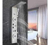 Panneau de douche Colonne de douche hydromassage avec écran LCD Système de douche multifonctionnel de salle de bain en acier inoxydable brossé