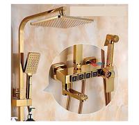 Panneau de Douche, Douche en Or Ensemble Salle de Bain thermostatique Système de Douche numérique Mont MOURT Hot CHOD BATUITE Smart Bath RABECET Square Head Spa Rain Tap (thermostatique-1) Aqiong