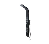 PANNEAU DE DOUCHE EN ALUMINIUM NOIR AVEC HYDROMASSAGE ET POMMEAU DE DOUCHE PLUIE