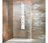 Panneau de douche HSK LAVIDA - avec traverse de pluie, pour porte-verre WALK IN, raccourci, 1900004-40, Exécution: Aspect acier inoxydable