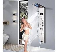 Panneau De Douche LED Nickel Waterfall Falkfall Douche Avec L'écran LCD Digital Massage Jets Jets Spout Shower Colonne