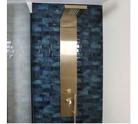 Panneau de douche mitigeur mécanique ESSEBAGNO Essekadra - or brossé