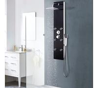 Panneau de Douche Verre 25x44,6x130 cm Noir Unité de Douche vidaXL