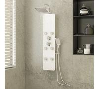 Panneau de Douche Verre 25x47,5x130 cm Blanc Système Salle de Bain vidaXL