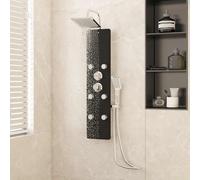 Panneau de douche Verre 25x47,5x130 cm Noir