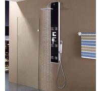 Panneau de Douche Verre Noir Unité de Douche Panneau Colonne de Douche vidaXL