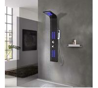 Panneau de douche - vidaXL - Aluminium - Noir - LED - Multifonction