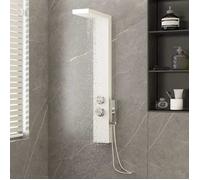 vidaXL Système de panneau de douche Aluminium Blanc