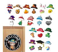 Panneau de Extérieur | Kit Pancarte Saisonnière Vache Bois pour Porte,Décoration Saisonnière Automne Maison Bureau Magasin Noël Halloween