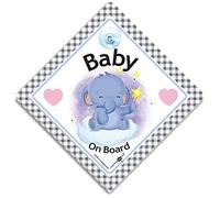 Panneau de fenêtre de voiture avec inscription « Baby Elephant On Board »