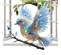 Panneau de fenêtre Suncatcher colibri brillant - Décoration d'art d'oiseau faux plomb | Pendentif suspendu en acrylique réfléchissant pour arrière-cour, patio, salon, vacances, festival, décoration de