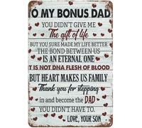 Panneau de fête des pères pour mon papa bonus Un éternel Ce n'est pas de la chair de sang Le cœur fait de nous une famille Merci d'avoir fait un pas Aime ton fils Père pour l'anniversaire du père 8x1