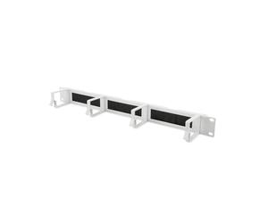 Panneau de Gestion de Câbles Digitus DN-97662, 1U, 19", Acier Gris, 482x72x44mm, avec Anneaux et Passages Brosse, Montage Rack, Conforme 483mm (19")