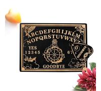Panneau de guirlande - Artisanat en bois gravé de douze pouces, outil de divination noir, de communication avec symbole lettres, tableau d'interaction rituel pratique spirituelle | Pour la