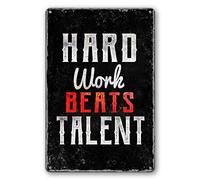 Panneau de gym en métal avec citations inspirantes - Décoration murale vintage - 30,5 x 20,3 cm