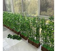 Panneau de haie artificielle en bambou - pour plantes artificielles de 1/1,2/1,5/1,8 m de haut, séparateurs en plastique pour bureau à domicile/kit mural vert (couleur : vert)
