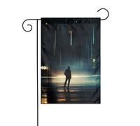 Panneau de jardin abstrait People1 imprimé de Noël 30,5 x 45,7 cm double face extérieur arbre de Noël hiver cour drapeau décoratif