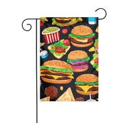 Panneau de jardin de Noël imprimé amusant avec motif alimentaire 30,5 x 45,7 cm double face pour l'extérieur du sapin de Noël hiver cour drapeau décoratif