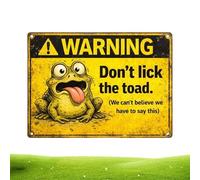 Panneau de jardin décoratif avec inscription « Don't Lick the Toad Stake » pour légumes | pour l'avant et l'arrière du garage, cour, porche, terrasse, pelouse