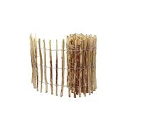 Panneau de jardin en noisetier tressé 80 cm - Barrière naturelle pour plantes grimpantes, saules ou étangs - Fil d’acier, couleur naturelle, longueur 500 cm, baguettes 3-4 cm