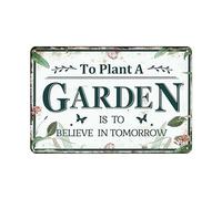 Panneau de jardinage extérieur - Planter un jardin, c'est croire en demain, Panneaux en métal vintage pour patio, jardin, ferme, décoration murale de porche, Cadeau pour femme, Pot de fleurs 20 x 30