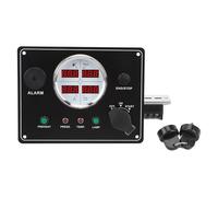 Panneau de jauges de bateau à affichage numérique, tableau de bord marin, niveau de carburant 4 en 1, température de l'eau, tension, pression d'huile avec interrupteur de pression (Blanche)