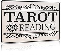 Panneau de lecture de tarot de la ville de Salem - Lecture psychique - Sorcière - Gothique - Rétro - Plaque en métal vintage en aluminium pour décoration murale de maison, café, 15,2 x 20,3 cm