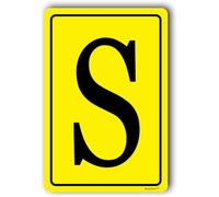 Panneau de lettre en aluminium pour parking spot, lettre S en aluminium pour sol, repas pour parkings, panneau en aluminium S, 20,3 x 30,5 cm pour intérieur/extérieur