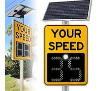 Panneau De Limitation De Vitesse À Énergie Solaire Avec Accessoires, 50,8 X 68,6 Cm/61 X 89,9 Cm, Panneau De Signalisation Radar À LED For Avertissement Routier Et Rue(2digitdisplayb,20"x27")
