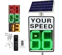 Panneau de limitation de vitesse à énergie solaire avec accessoires et télécommande, panneau d'avertissement LED pour une meilleure sécurité routière